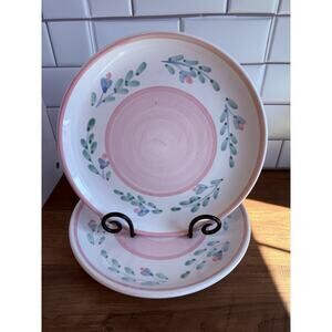 Caleca Pink Garland 3 11 1/4" Dinner Plates Italy